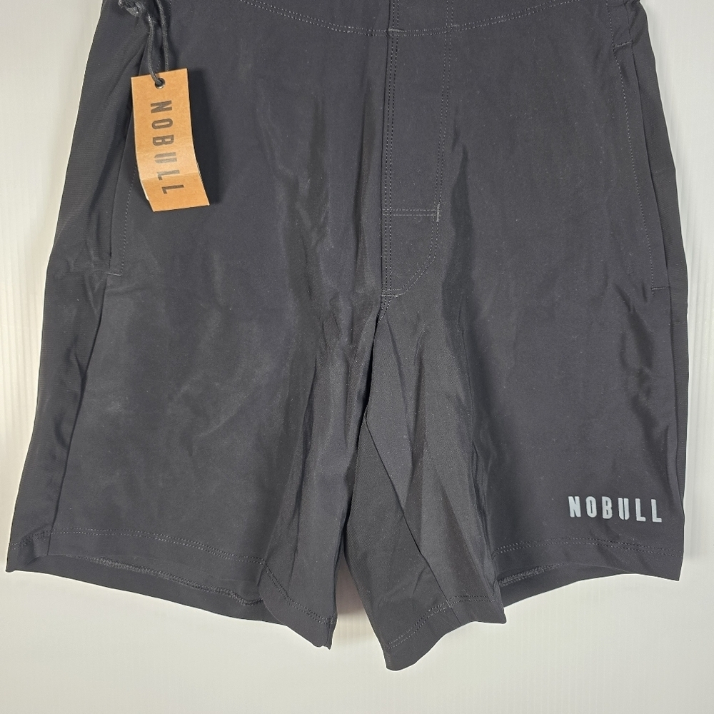NWT NOBULL Mens S Athletic Shorts 8" Inseam Black Drawstring Waist Zipper Pocket - Picture 5 of 12